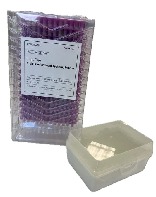 Pipette Tips - BioLeader BS1801010 - 10uL Tips Multi rack reload system, Sterile