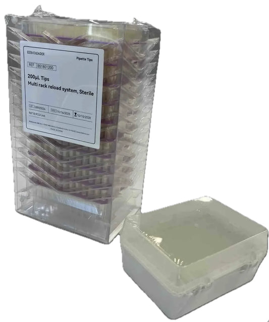 Pipette Tips - BioLeader BS1801200 - 200uL Tips Multi rack reload system, Sterile