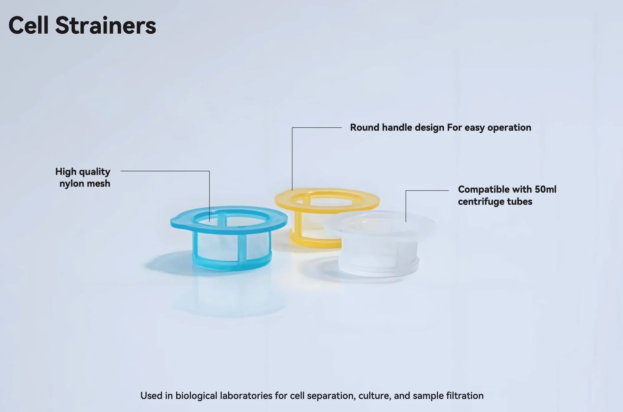BioLeader 100µm Cell Strainer, Yellow Sterile Cell Strainers